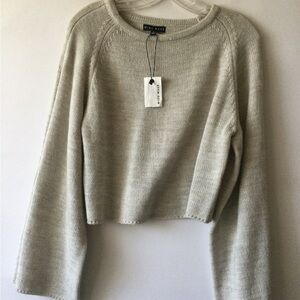 Miou Muse long sleeve cropped Women's Cream Sweater